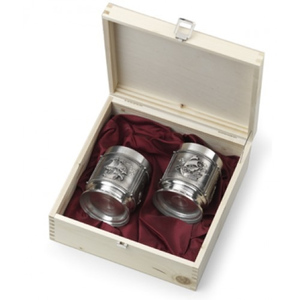 Artina SKS Набор бокалов для виски "Ла Палома" 2 шт. в деревянной коробке 10512А (олово 95%)
